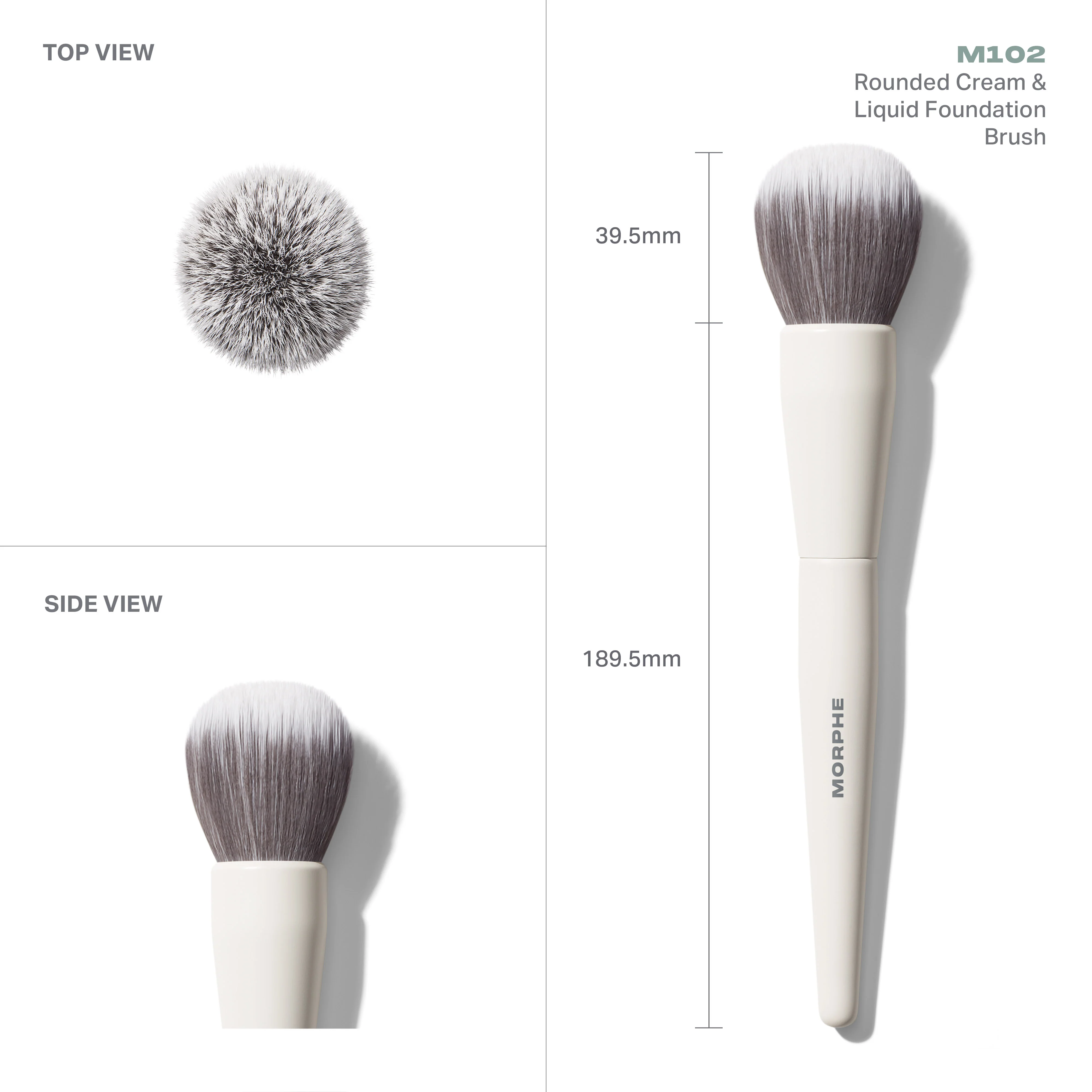 M102 Rounded Cream & Liquid Foundation Brush - Image 3
