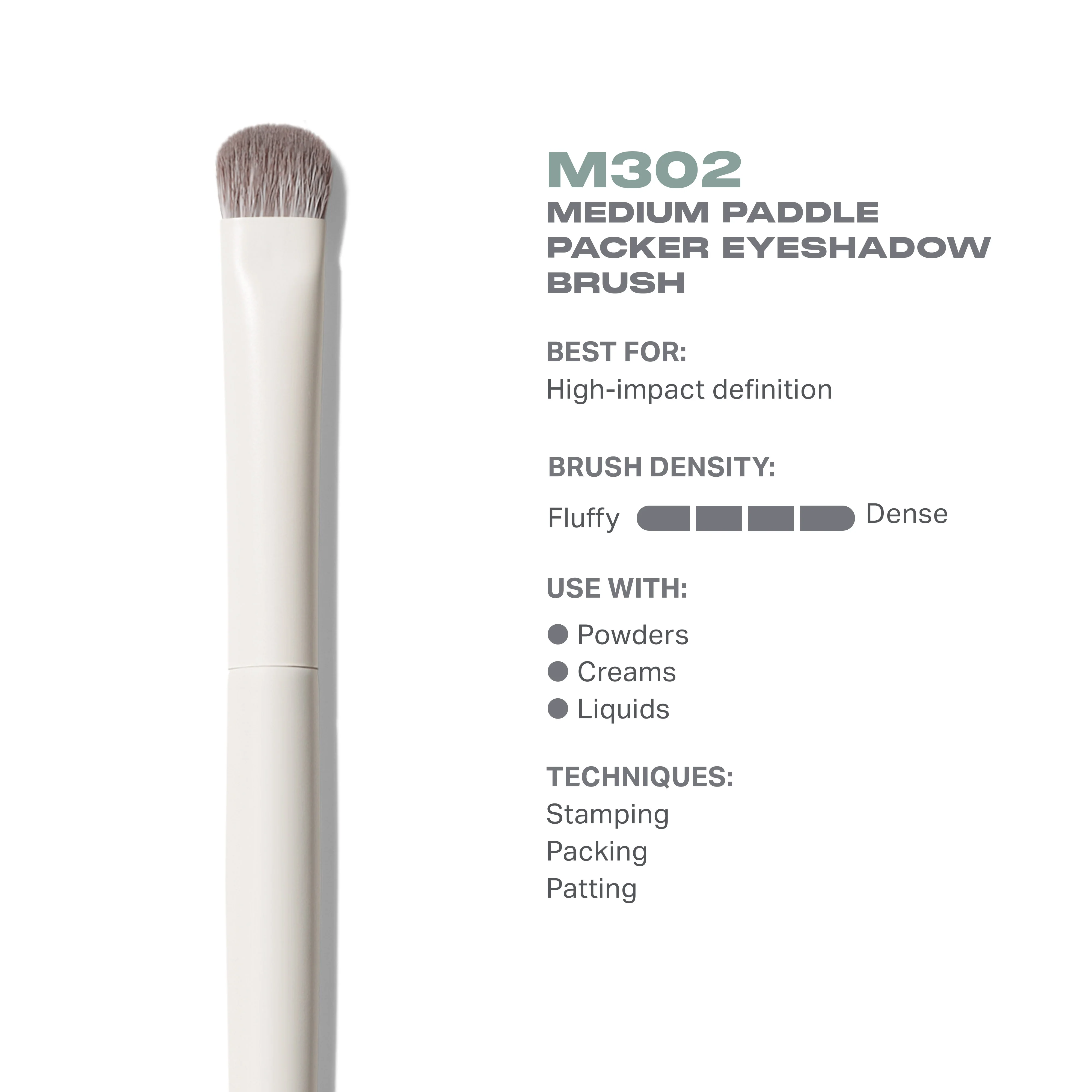 M302 Medium Paddle Packer Eyeshadow Brush - Image 3