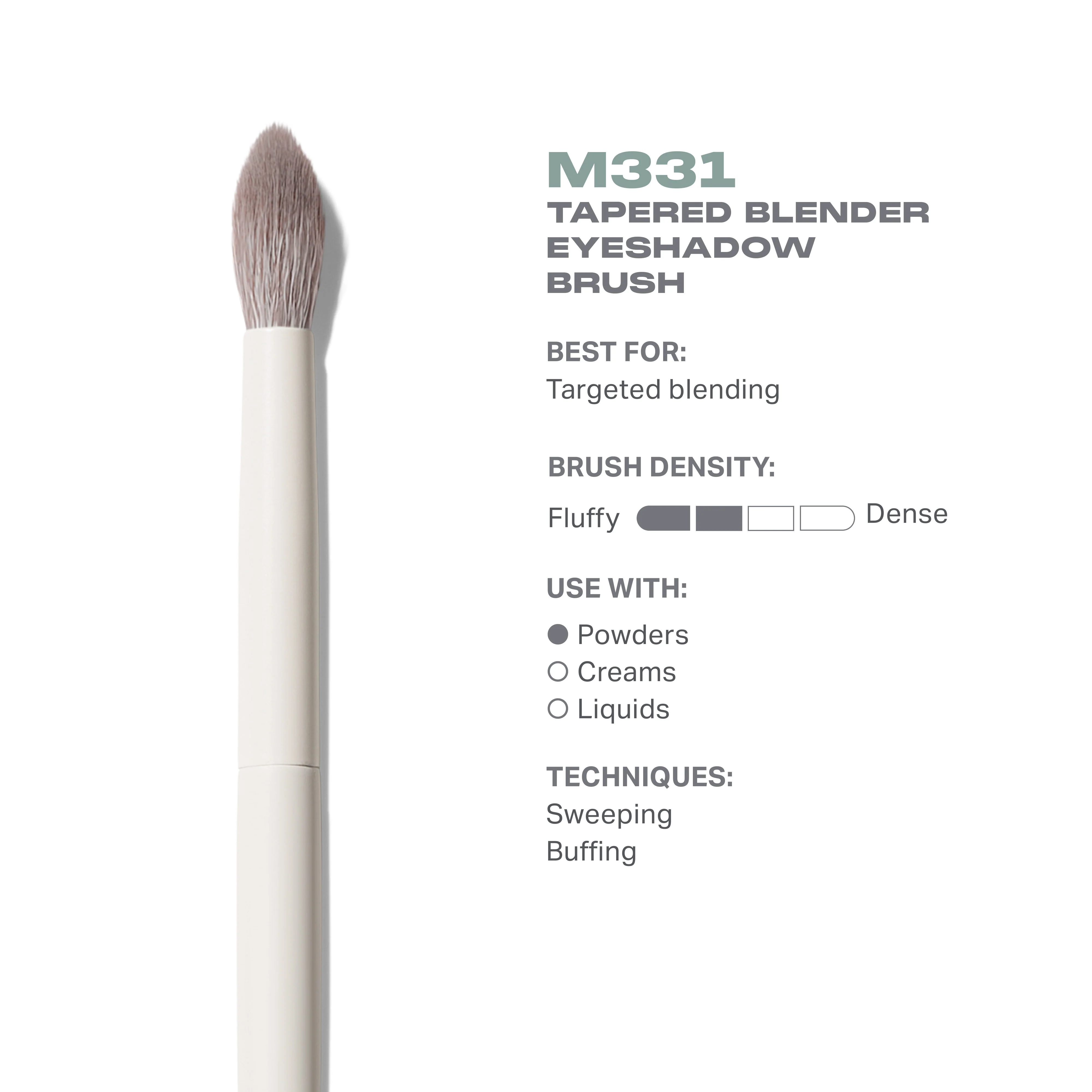 M331 Tapered Blender Eyeshadow Brush - Image 3