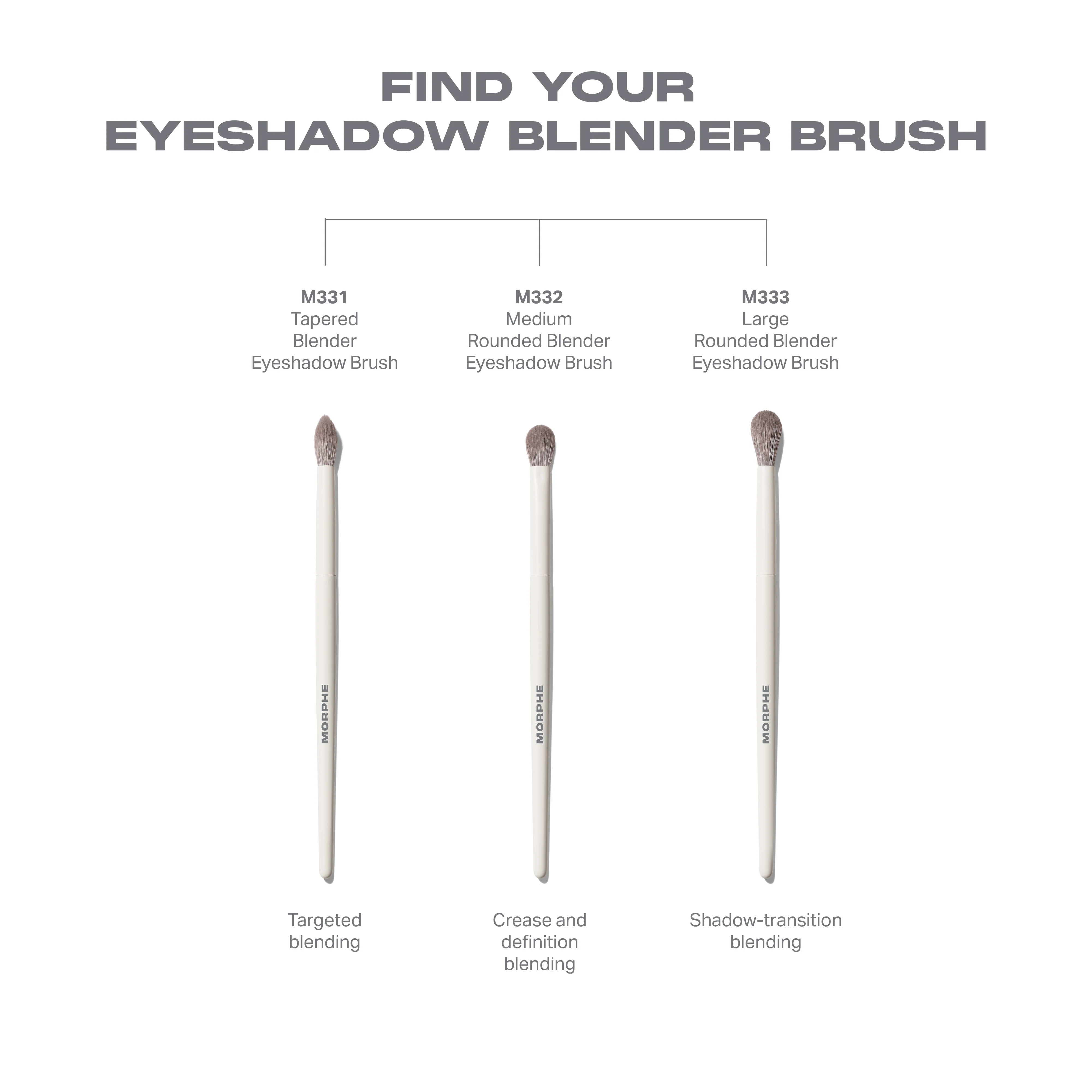 M332 Medium Rounded Blender Eyeshadow Brush - Image 5